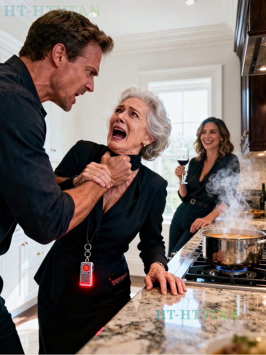 My fingers dug into his wrist, but his grip only tightened. I tasted panic and iron as he roared, “Obey me, you useless old woman! Go cook my dinner—NOW!” Behind him, my daughter-in-law giggled like it was a show. I stared into my son’s eyes and realized the boy I raised was gone—replaced by something cruel. I stopped struggling. I smiled. “Alright,” I whispered, “I’ll cook.” Because tonight, I wasn’t making dinner. I was setting the table for a lesson he’d remember for the rest of his life.