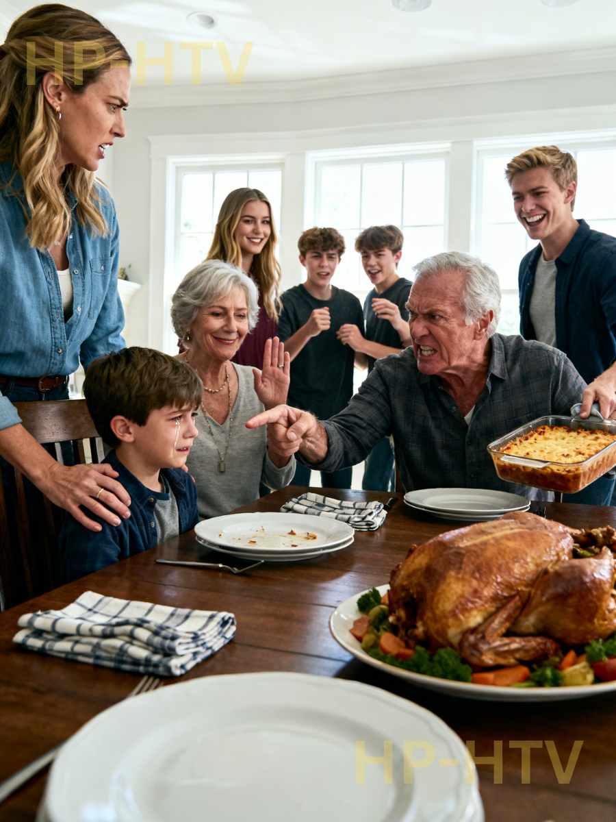 Don’t serve him turkey. He didn’t earn it,” Dad said, pointing at my son’s empty plate. My sister’s kids got second helpings. I touched my son’s shoulder, said, “We’re done.” And walked out. At 11:2 p.m., Dad messaged Rents due tomorrow. Don’t forget, I just smiled and said, “My name’s Aubrey. I’m 32, a single mom, the oldest child, the one who keeps the calendar and brings the foil pans.