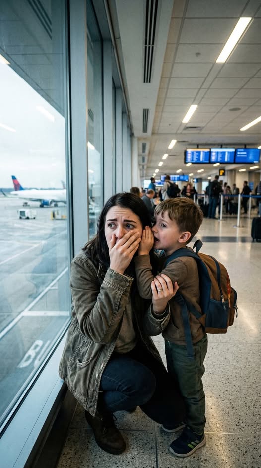 After my husband boarded a plane for a business trip, my six-year-old son suddenly whispered: “Mom… We can’t go back home. This morning I heard dad planning something bad for us.” So we hid…