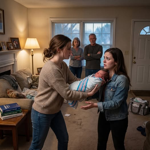 “You owe me for this,” my sister said, dropping her newborn on my couch and blaming me for the pregnancy I had spent months trying to stop, and I kept swallowing that insult until the morning a family-court judge asked one simple question, my lawyer cousin reached for a thick blue binder, and the whole room started to understand who had really been raising that child