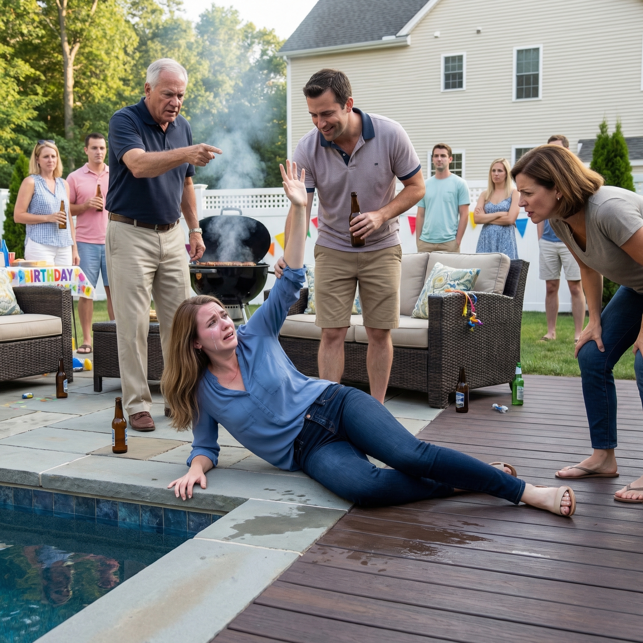 I lay on the concrete unable to feel my legs, my mother hissed at me as I begged them to call for help, and my brother stood over me grinning as if the slick pool deck beneath my feet had been nothing more than another harmless joke.