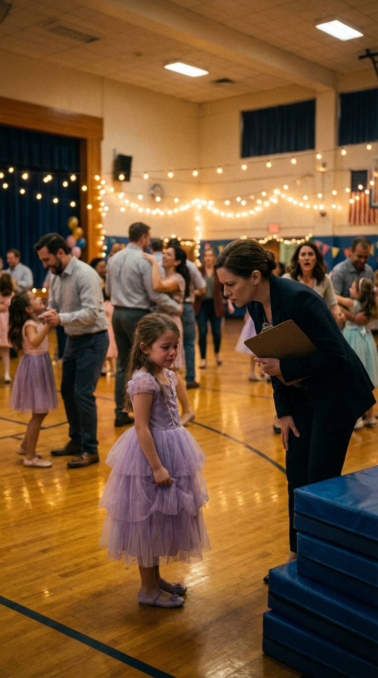At a father-daughter dance, the PTA president mocked my grieving seven-year-old, making the moment even more painful. But everything shifted when the doors suddenly opened and a four-star general walked in, changing the entire atmosphere instantly.