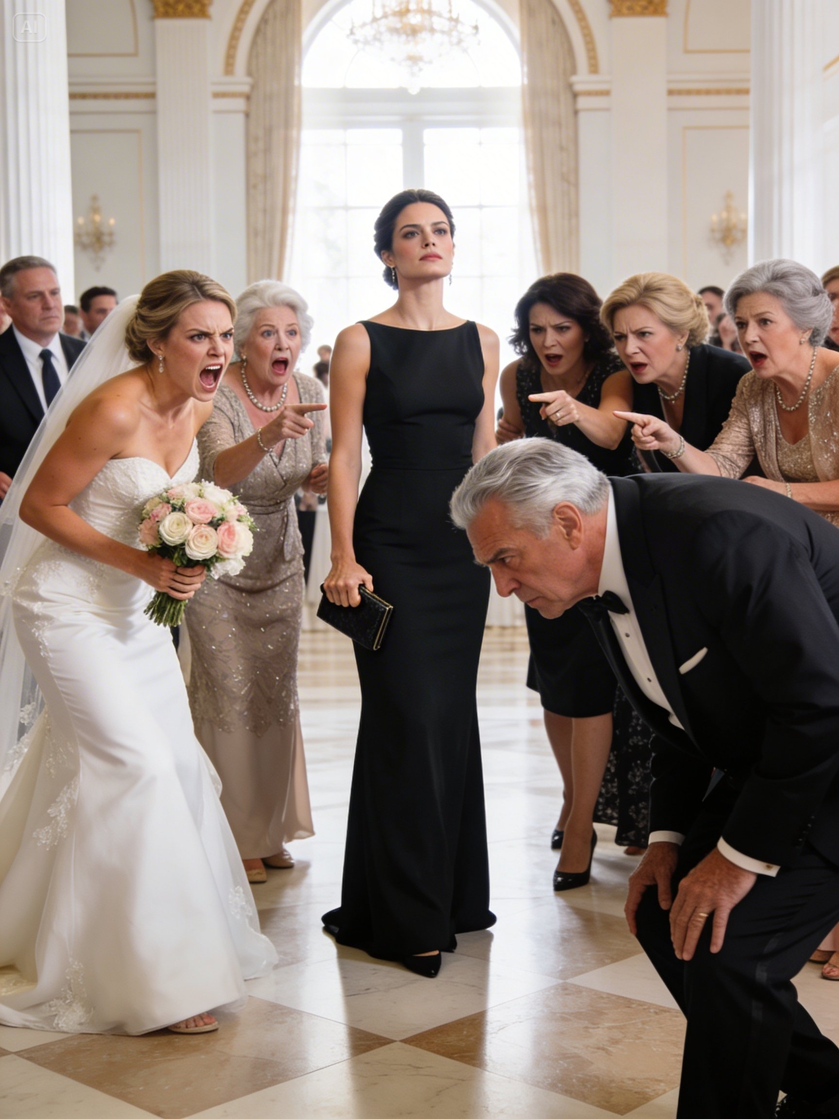 My Sister’s In-Laws Smirked When I Walked Into Her Wedding Alone. They Whispered About My Black Dress, My Bare Hand, My ‘Career.’ I Said Nothing. Then The Groom’s Powerful Uncle Rose From The Head Table, Walked Straight Toward Me… And Bowed. The Ballroom Went Silent. Minutes Later, He Publicly Revealed Why He Knew My Name — And By The End Of The Night, The Family That Mocked Me Was Staring At Me Like They’d Misjudged Everything…