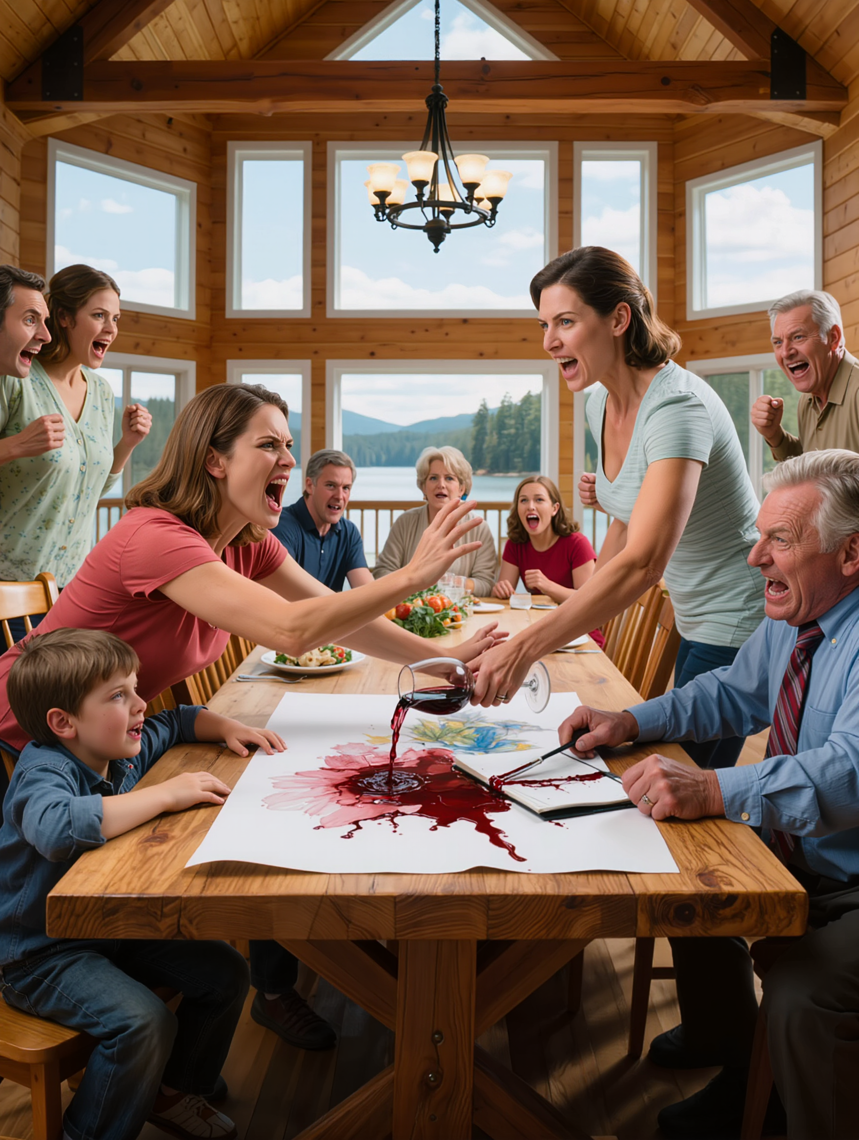 My Sister Spilled Wine On My Son’s Painting, Then Mocked Him In Front Of The Whole Family. I Stayed Silent, Watching Him Shrink. But By The End Of The Night, My Father Had Taken A Stand, And Everything Changed. I Thought It Was Over — Until My Sister’s Past Came Crashing Down And My Father’s Revelation Left Us All Stunned…