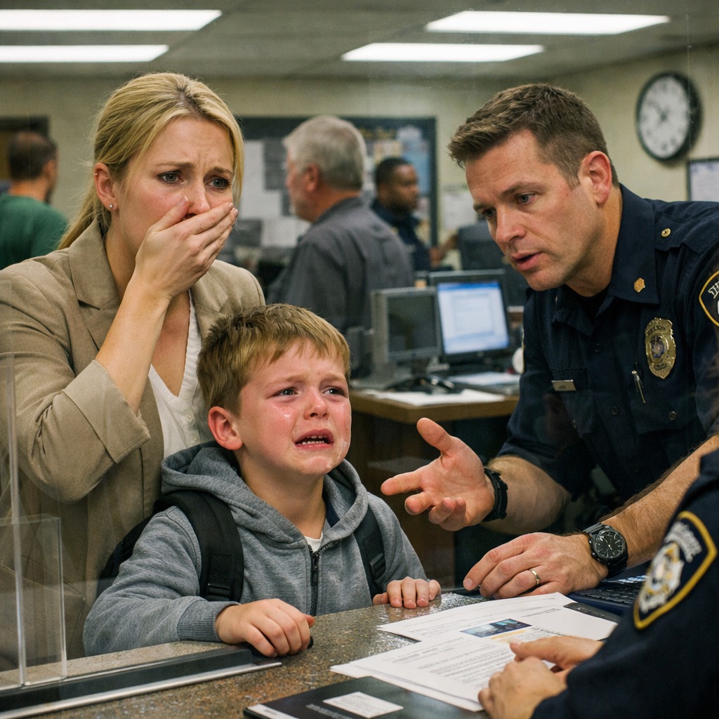 The police station called me out of nowhere. “We found your missing son at a bus stop. Please come pick him up.” I said, “I don’t have a son.” They repeated, “Please come.” When I arrived and walked into the station, I froze. Standing there was…