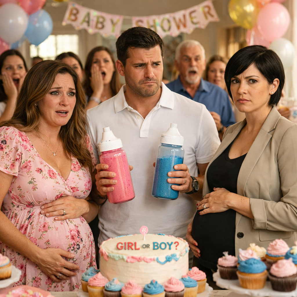 At my baby shower, a pregnant woman walked in and called my husband ‘Honey.’ I froze. She said: ‘I’m his wife.’ Everyone believed her until I asked one simple question. She went completely pale…