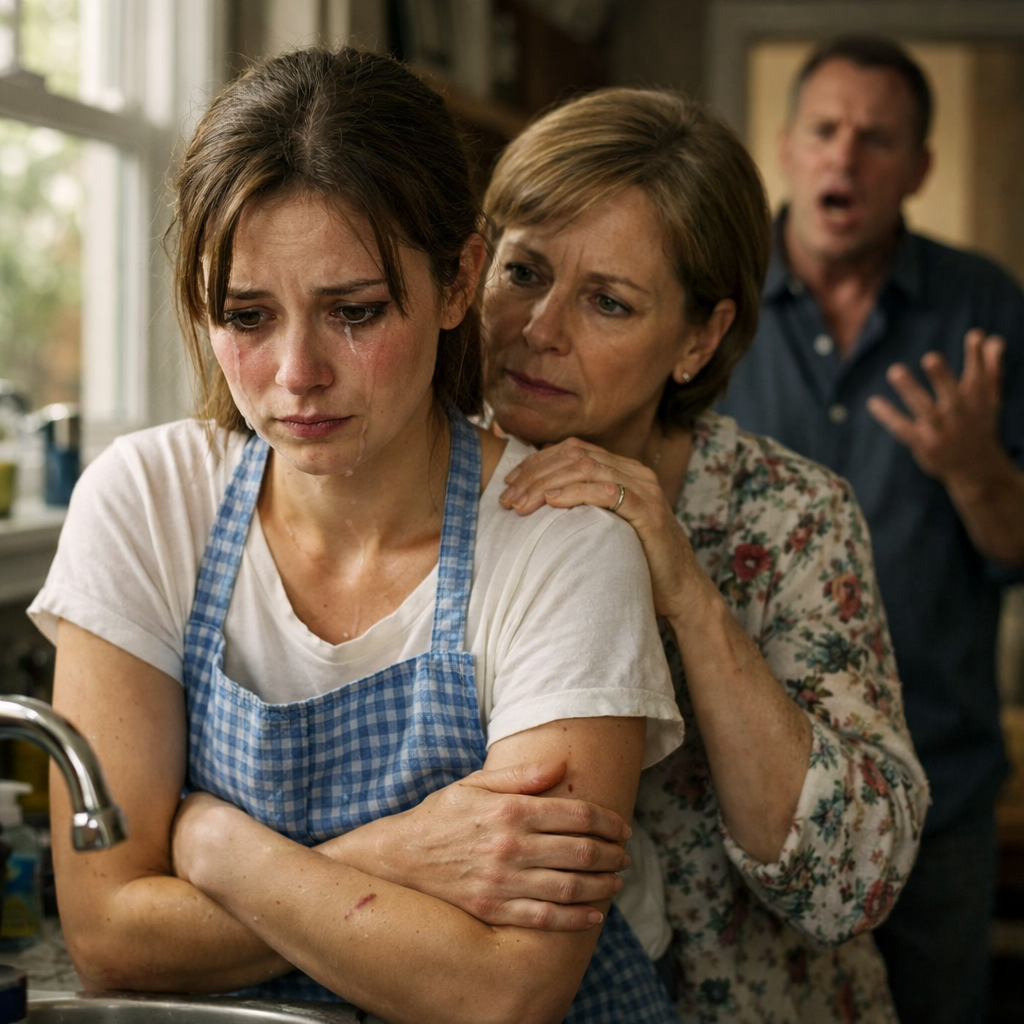 I used to think my wife was just clumsy—always brushing off the bruises on her wrists with, “I bumped into something, it’s nothing.” Then the kitchen camera showed my mother crushing her wrist and whispering, “Don’t let my son find out.” I replayed it three times, and what made my blood run cold wasn’t just that moment—it was realizing, from the way my wife didn’t even flinch at the words, that it had happened before.