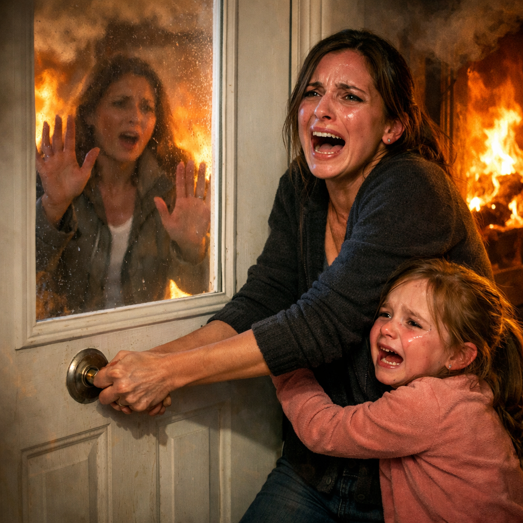 We were just having dinner. Then the fire alarm went off. I grabbed my 6 year old daughter and ran to the door. It wouldn’t open. My sister was gone. She locked us inside. My phone had no signal. The smoke was getting thick. She left us to die. Three days later she was begging.