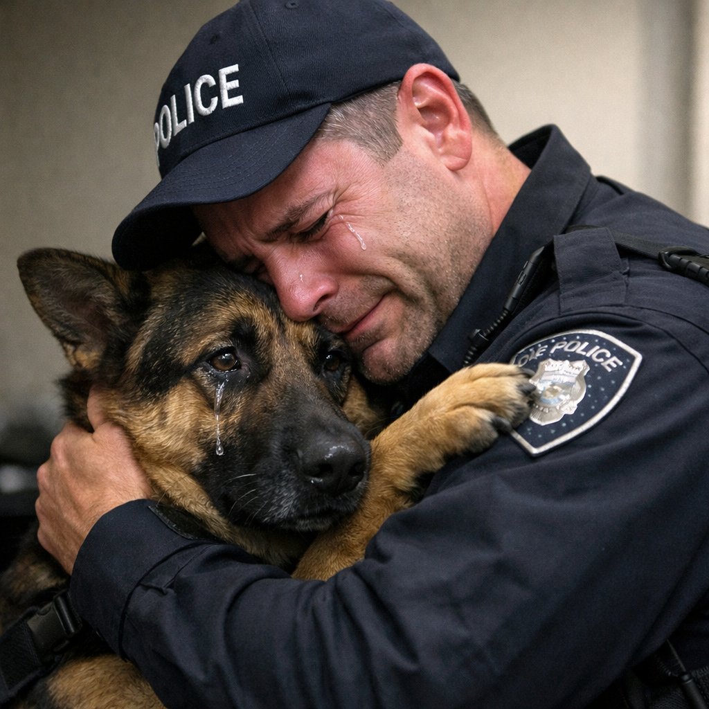 Dying Police Dog Hugs His Handler Before Being Put Down—Vet Notices Something Odd and Stops Everything…