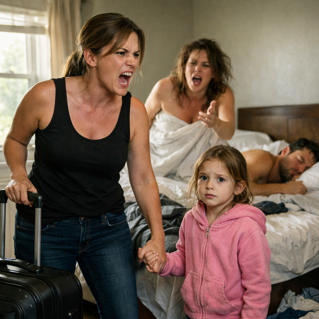 I Flew 12 Hours With My Daughter To Surprise My Husband For Our Anniversary. But What I Saw Shook Me. On The Edge Of His Bed Sat My Sister With Messy Hair, While My Husband Slept Peacefully. Burning With Rage, I Took My Daughter And Called A Taxi. My Daughter Whispered, “Mommy, Don’t Worry. I Already Punished Daddy…”