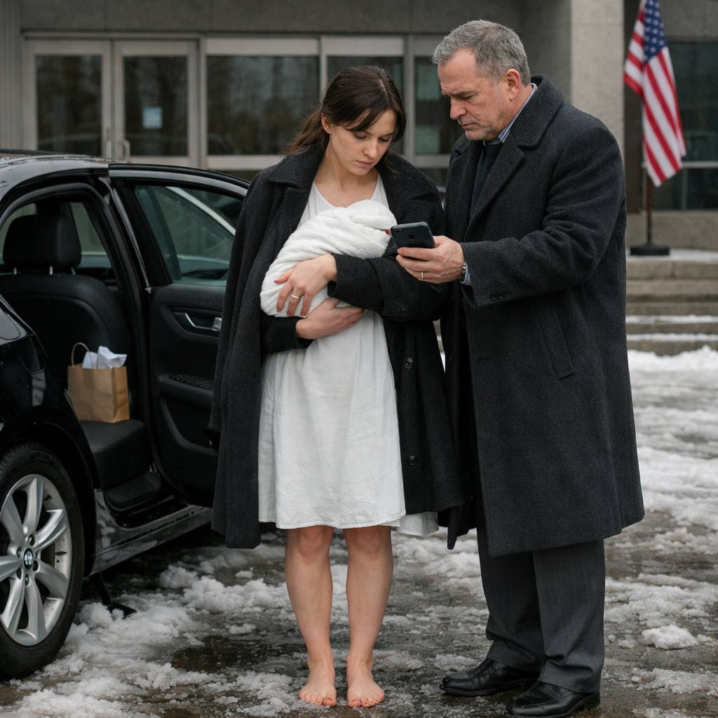 My Uncle Stepped Out Of A Luxury Car And Found Me Barefoot Outside The Hospital With My Newborn. I Showed Him One Text, And Everything Turned THAT CALL CHANGED