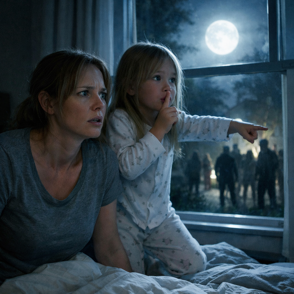 After my divorce, I moved into a new house with my 10-year-old daughter. A few days later, she said, “Mom, I don’t think we should stay here.” When I asked why, she whispered, “I don’t know… but we have to leave. Soon.” I didn’t think much of it. But that night, she shook me awake and said, “Mom… look out the window.”