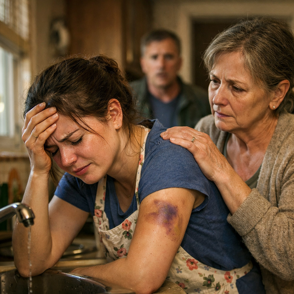 I used to think my wife was just clumsy—always brushing off the bruises on her wrists with, “I bumped into something, it’s nothing.” Then the kitchen camera showed my mother crushing her wrist and whispering, “Don’t let my son find out.” I replayed it three times, and what made my blood run cold wasn’t just that moment—it was realizing, from the way my wife didn’t even flinch at the words, that it had happened before.