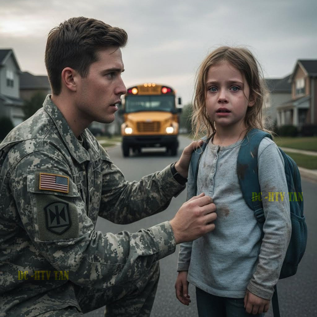 A Former Marine Went Out for a Morning Run After a Brutal Fight With His Family and Saw a Little Girl in a Pink Coat Trembling at the Bus Stop—When He Realized She Was Too Terrified to Climb On, He Broke Every Rule to Protect Her, Uncovered the Dark Secret Hiding on an Ordinary American School Bus, Forced a Town to Face the Silence It Had Excused for Too Long, and Learned That Sometimes the Child Nobody Notices Is the One Who Ends Up Saving the Adult Who Thought He Was Beyond Repair.