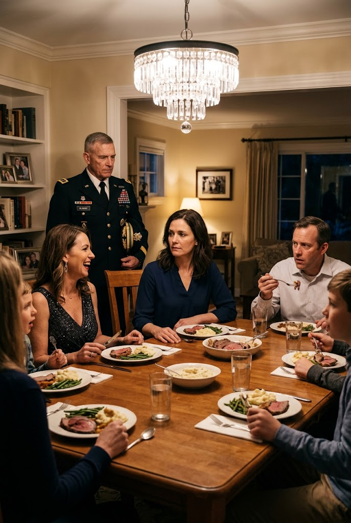 They Called Her Army Service a “Little Hobby” for Years—Until a Brigadier General Walked Into Sunday Dinner, Asked for First Sergeant Ellen Vance, and Forced an Entire Family to Confront the Quiet Woman They Had Spent a Lifetime Overlooking. In one unforgettable night of shame, revelation, buried grief, and long-denied respect, old family roles shatter as secrets from a classified mission, a dead mother’s hidden faith, and a soldier’s hard-won dignity rise to the surface. Some truths arrive late—but once seen, they change everything.