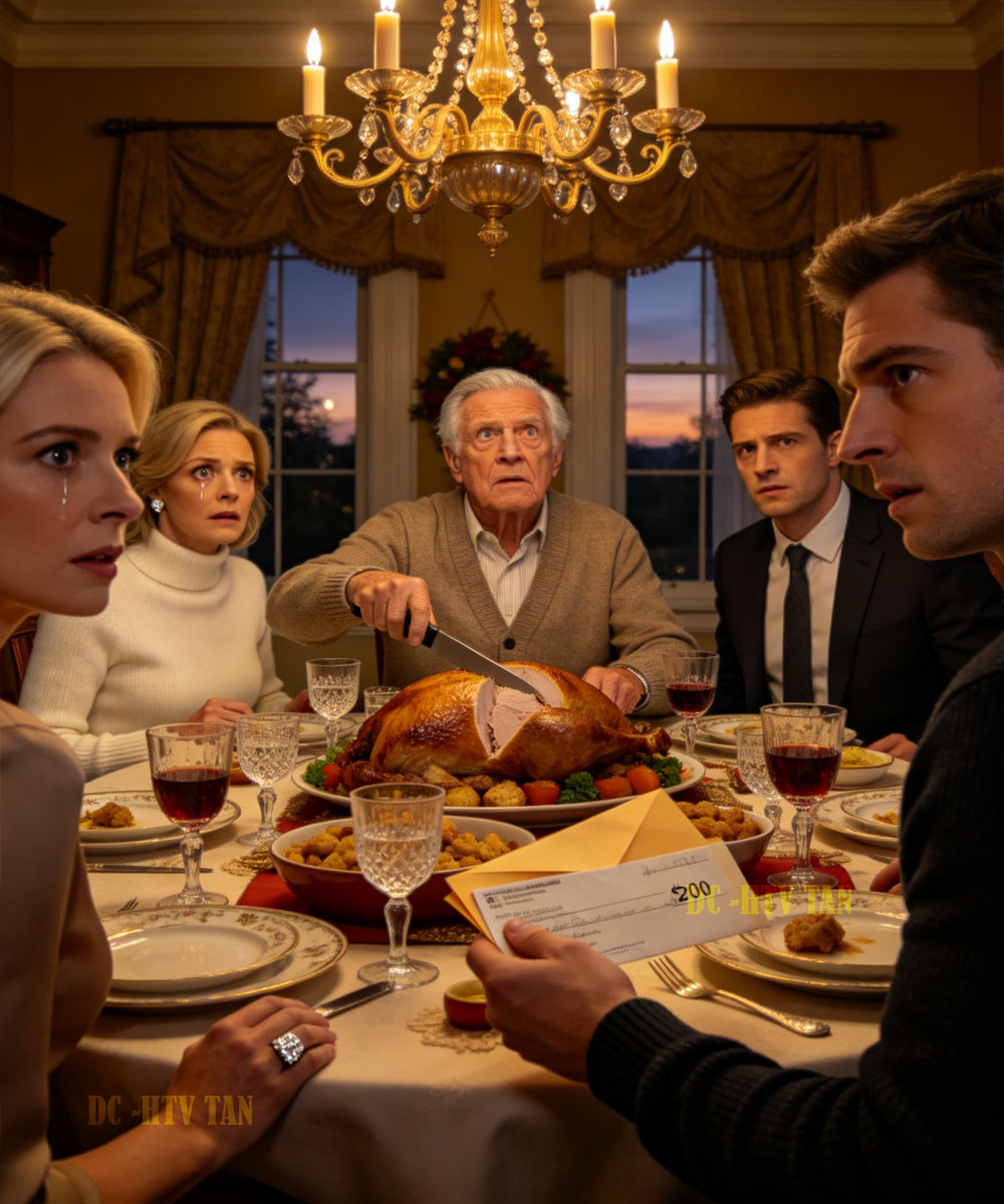 My Grandfather Thought I’d Cashed His $500,000 Gift—Until I Thanked Him for a $200 Check at Thanksgiving and Exposed the Family Betrayal No One Saw Coming. At a picture-perfect holiday dinner in suburban Connecticut, a quiet cybersecurity analyst uncovers a stunning plot involving forged signatures, a secret wire transfer, a luxury engagement, and the mother and sister who stole the money meant to change his life. What begins as a warm family gathering turns into a brutal public reckoning about greed, favoritism, lies, and the true cost of justice.