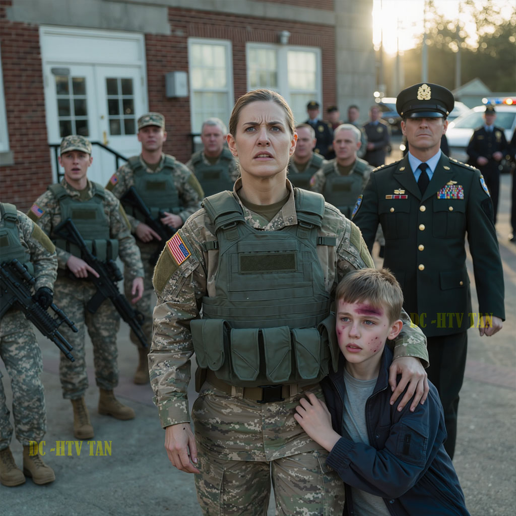 MY SON WHISPERED INTO THE PHONE. “DAD, MOM’S BROTHERS HIT ME AGAIN. WITH A BELT. ON MY FACE. HE SAID YOU’RE STUCK ON A BASE AND CAN’T DO NOTHING.” THEN THE MAN GRABBED THE PHONE. LAUGHING. “YOUR BOY CRIES LIKE A GIRL. MY FAMILY OWNS EVERY COP IN THIS COUNTY. YOU COME HOME – WE’LL PUT YOU IN THE GROUND NEXT TO YOUR DIGNITY.” I HUNG UP. WALKED INTO MY SERGEANT MAJOR’S OFFICE. SHOWED HIM THE PHOTO MY SON SECRETLY TEXTED ME – MY SERGEANT MAJOR STOOD UP. CRACKED HIS KNUCKLES. “HOW MANY BROTHERS?” I SAID, “FOUR.” HE SAID, “TAKE EIGHT OF OURS. TWO FOR EACH. AND BRING ME THEIR HEADS.” WE DROVE BACK IMMEDIATELY. BY MORNING—THE BREAKING  NEWS SHOCKED ENTIRE TOWN.