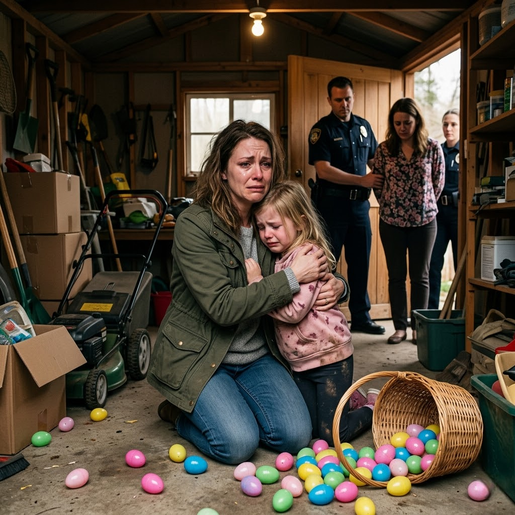 I came home for Easter and found my eight-year-old daughter locked inside a pitch-black, ice-cold storage room. “She refused to share her brother’s toys, so I taught her a lesson!” my mother screamed. When I finally broke the door open, my little girl crumpled into my arms, shaking and sobbing. My mother sneered at her, “Stop pretending, you ungrateful brat!” But two days later, she was the one on her knees, begging.