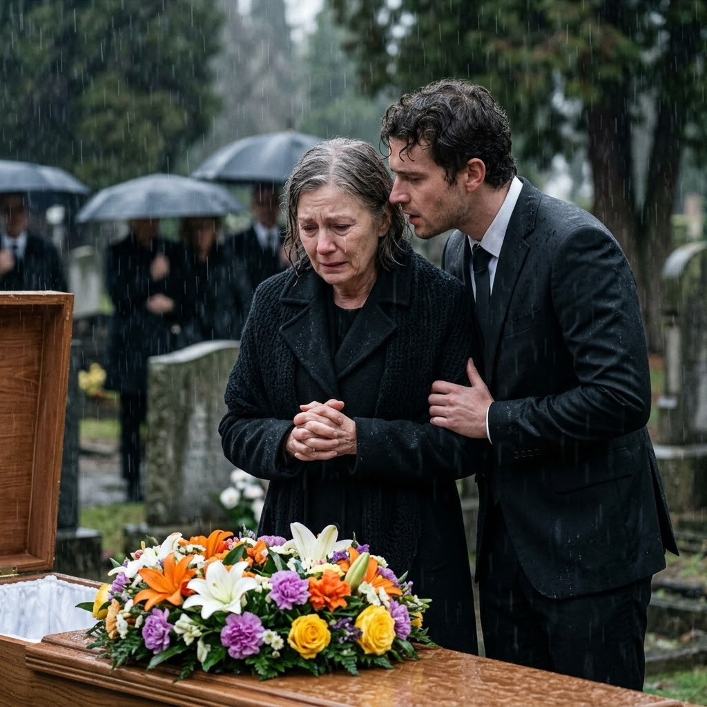 At my husband’s funeral, my son squeezed my hand. And he whispered, “You’re no longer part of this family.”