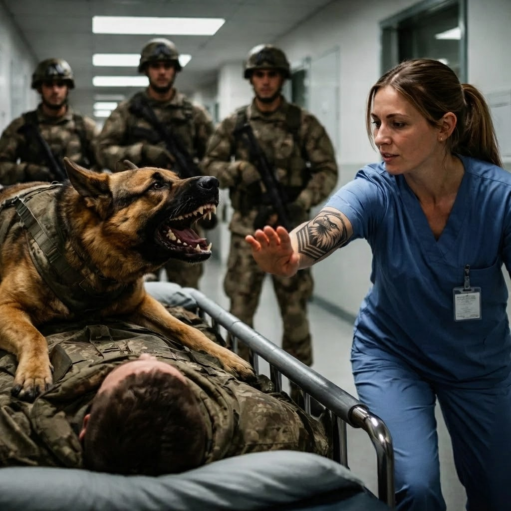The K9 Sat Beside the SEAL’s Body for 6 Hours — Until the Rookie Nurse Showed Her Tattoo…
